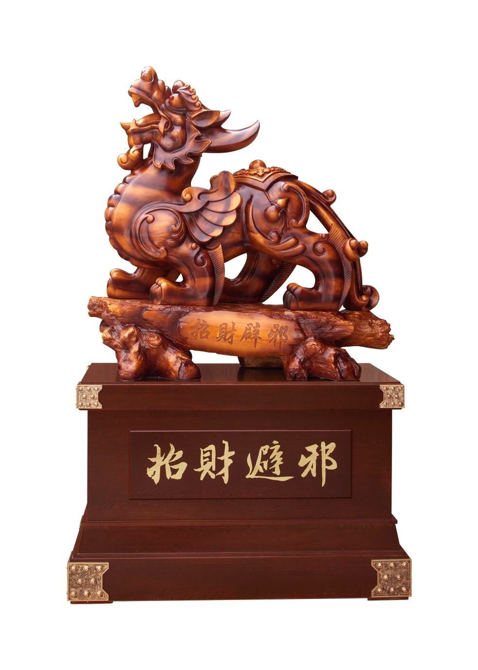 開光招財貔貅擺件 大型鎮宅辟邪木雕工藝品探秘